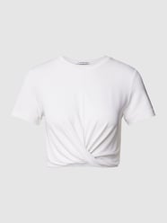 Cropped T-Shirt mit Label-Stitching von Calvin Klein Jeans Weiß - 23