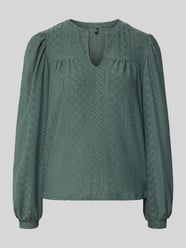 Bluzka o kroju relaxed fit z ażurowym wzorem model ‘SANDRA’ od Only - 5