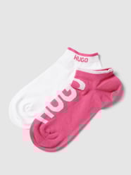 Sneakersokken met labelprint in een set van 2 paar van HUGO Roze - 44