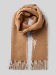 Szal wełniany z wyhaftowanym logo model ‘Oblong’ od Polo Ralph Lauren - 34