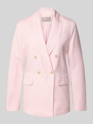 Marynarka w kroju regular fit z mieszanki lnu z dodatkiem wiskozy od Christian Berg Woman Selection Fuksjowy - 7