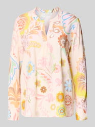 Regular fit Blouse van Mix van zijde en elastaan van HERZENS Beige - 22