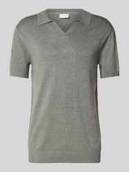 Slim Fit Poloshirt mit V-Ausschnitt Modell 'Ecovero' von Lindbergh - 22