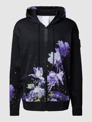 Sweatjacke aus reiner Baumwolle mit Kapuze Modell 'Lotus' von BOSS Green Schwarz - 21