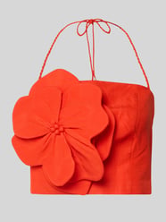 Crop Top aus Leinen-Viskose-Mix mit floraler Applikation von Forever New - 33