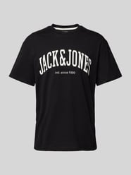 T-Shirt mit Label-Print Modell 'CYRUS' von Jack & Jones Schwarz - 37