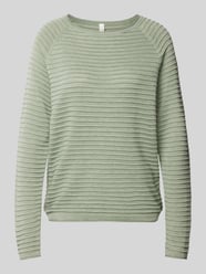 Gebreide pullover met structuurmotief van QS Groen - 31