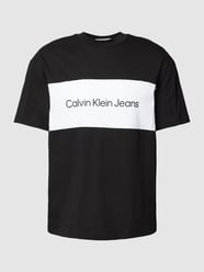 Oversized T-shirt met labelprint, model 'BLOCKING' van Calvin Klein Jeans Zwart - 5