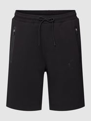 Shorts mit Label-Details Modell 'Headlo' von BOSS Green Grau / Schwarz - 31
