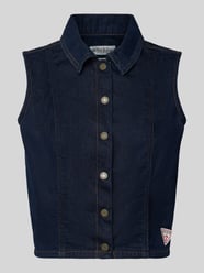 Cropped Jeansbluse mit Label-Patch von GUESS Jeans - 6