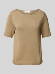 Regular Fit Strickpullover aus Baumwoll-Leinen-Mix von Marc O'Polo Beige - 40
