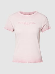 T-Shirt mit Wellensaum Modell 'EDURNE' von Guess Rosa - 14