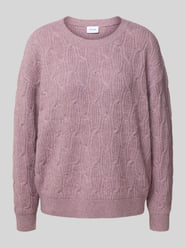 Gebreide pullover met structuurmotief, model 'LASSIA' van VILA Fuchsia - 28