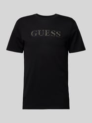 T-Shirt mit Label-Stitching von Guess Schwarz - 43