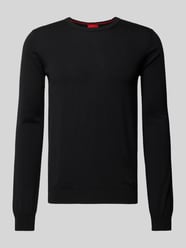 Longsleeve aus  Schurwolle mit Label-Stitching Modell 'Cedric' von HUGO Schwarz - 44