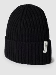 Beanie in Strick-Optik Modell 'fold up' von Marc O'Polo Schwarz - 42