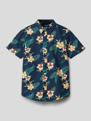 Hemd aus Baumwolle mit floralem Print Modell 'BECS' von Jack & Jones Blau / Türkis - 28
