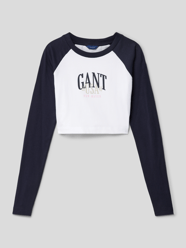 Cropped Longsleeve mit Raglanärmeln von Gant Blau - 47