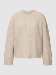 Gebreide pullover met kabelpatroon van Saint Tropez Beige - 41