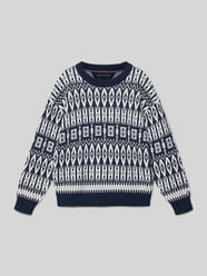 Sweter z dzianiny o kroju regular fit z mieszanki bawełny model ‘FAIRISLE’ od Tommy Hilfiger Kids - 18
