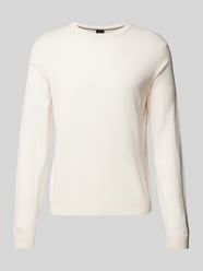 Wollpullover aus Schurwolle mit Label-Detail Modell 'Leno' von BOSS Beige - 8