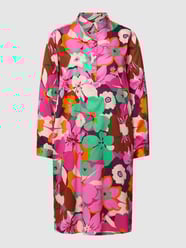 Knielanges Hemdblusenkleid mit Allover-Muster von Milano Italy Pink - 47