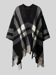 Poncho mit Fransen Modell 'Atano' von OPUS Schwarz - 38