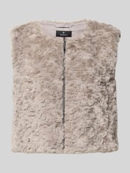 Gilet van teddybont met ritssluiting van monari Beige - 14