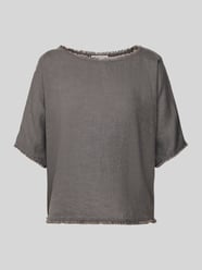 Blouse met franjes van Christian Berg Woman Grijs / zwart - 24