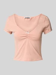 Kort T-shirt met V-hals van REVIEW Fuchsia - 33