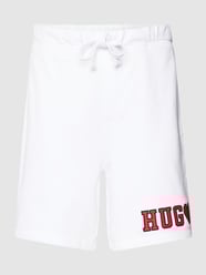 Sweatshorts mit Label-Detail Modell 'Daromo' von HUGO Weiß - 32