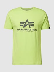 T-shirt met labelprint, model 'BASIC' van Alpha Industries Groen - 31