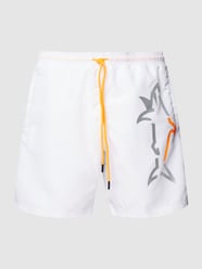 Badehose mit Label-Print von Paul & Shark Weiß - 5