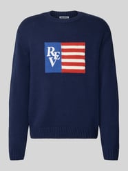 sweter z dzianiny z mieszanka bawełny w kroju regular fit od REVIEW - 4