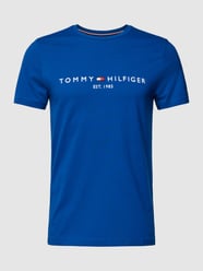 T-Shirt mit Label-Stitching von Tommy Hilfiger Blau - 48