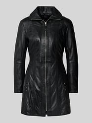 Ledermantel aus echtem Lammfellnappa mit Stehkragen von Cabrini - 37