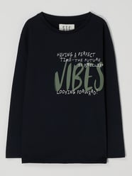 Longsleeve mit Wording  von Staccato Blau - 20