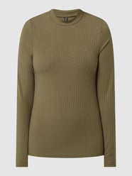 Longsleeve mit Rippenstruktur Modell 'Kylie'  von Pieces Grün - 34