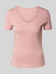T-Shirt mit geripptem V-Ausschnitt von Christian Berg Woman Pink - 30