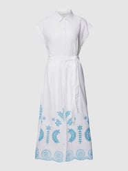 Hemdblusenkleid aus Baumwolle mit Lochstickerei von Part Two Blau - 1