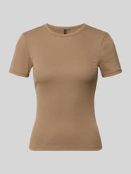 t-shirt o kroju slim fit z dodatkiem wiskozy model 'LUPE' od ONLY - 11