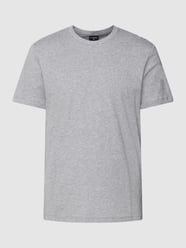 T-shirt z prążkowanym, okrągłym dekoltem model ‘Clark-R’ od Strellson Szary - 20