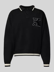 Strickpullover mit Polokragen und Stitching von KARL KANI - 34