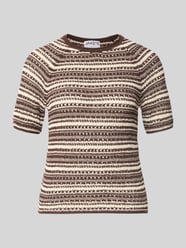 Gebreid shirt in all-over look met rolzoom van Jake*s Casual - 5