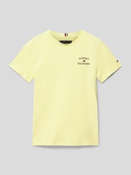 T-shirt met labelprint van Tommy Hilfiger Teens Geel - 31