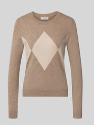 sweter z dzianiny w kroju slim fit z mieszanki kaszmiru z okrągłym dekoltem od Christian Berg Woman - 42