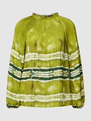 Blouseshirt in batiklook met opstaande kraag van Zero Groen - 30