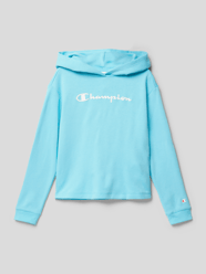 Bluza z kapturem i detalami z logo od CHAMPION Turkusowy - 22