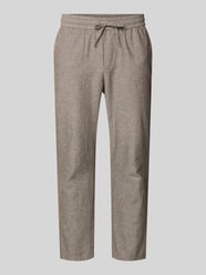 Spodnie lniane o kroju tapered z mieszanki bawełny i lnu model 'LINUS' od ONLY & SONS - 3