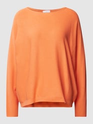 Sweter z dzianiny o kroju oversized z dekoltem w łódkę od Rich & Royal Pomarańczowy - 40